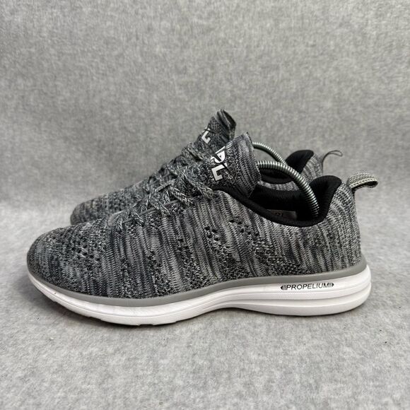 APL Techloom Pro Women Shoe Size 9 Black White Knit Low Athletic Running Sneaker - Picture 1 of 9